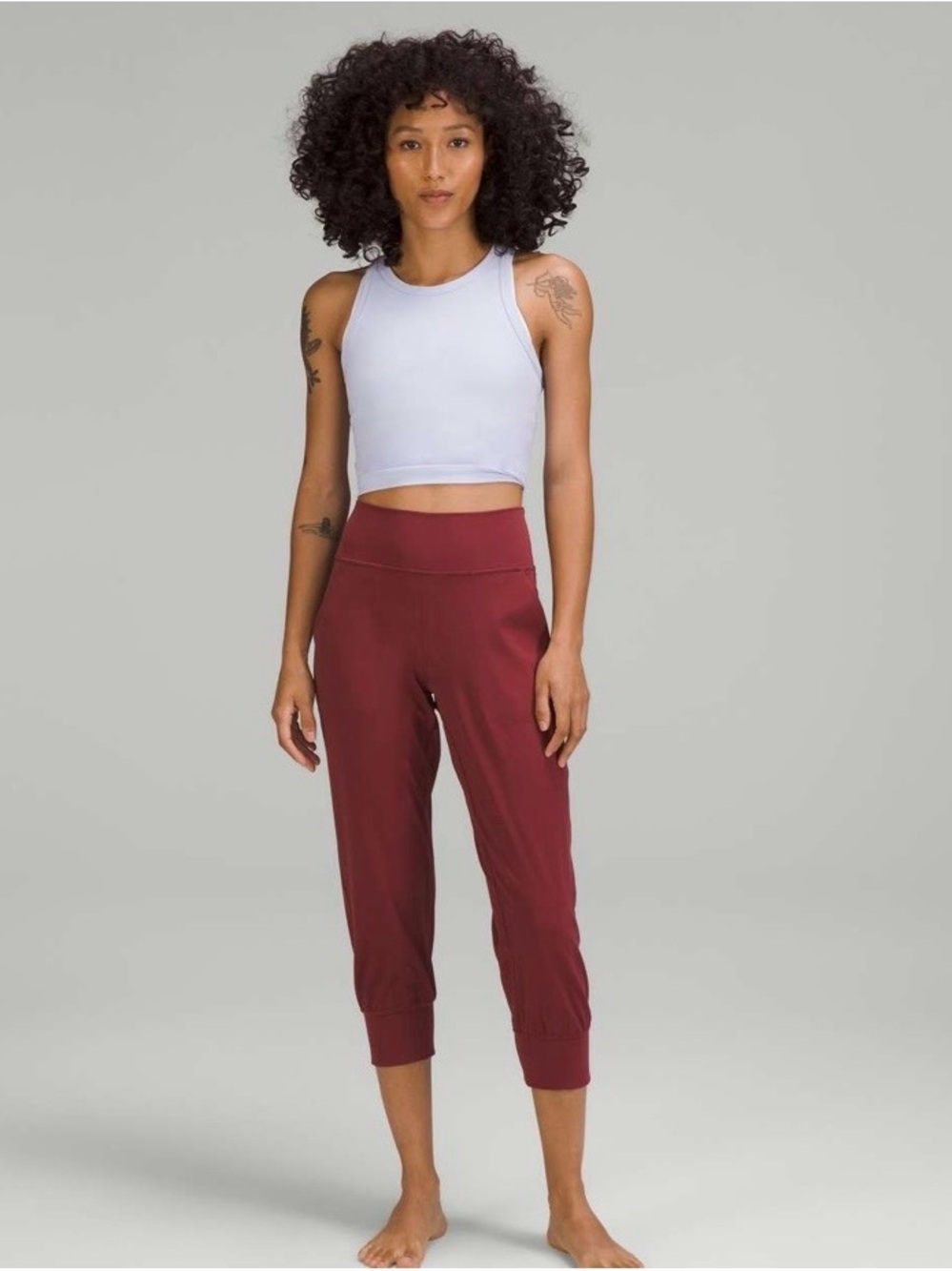 Lululemon Align High Rise Cropped Jogger Red Mulled Wine Nulu Women’s Size M